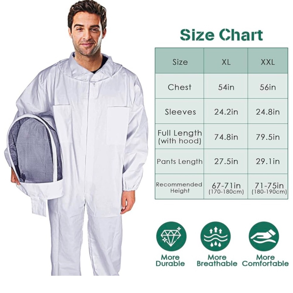 Bee Suits  Costume Dress Up Unisex Professional
Protective Suit New Size XL